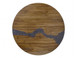 Silver - Round Dining Table With Resin River - Brown