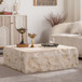 Square Coffee Table Design Living Room Office Furniture - Light Beige