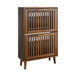 Medieval Modern Shoe Cabinet With 2 Flip Drawers And Fence Design
