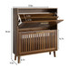 Medieval Modern Shoe Cabinet With 2 Flip Drawers And Fence Design