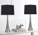 Diana - Contemporary Table Lamp (Set of 2) - Polished Nickel / Black Satin