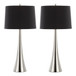 Diana - Contemporary Table Lamp (Set of 2) - Polished Nickel / Black Satin