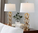 Linx - Contemporary Table Lamp (Set of 2) - Gold / White