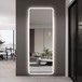 LED Full Length Mirror With Lights, Wall Mounted Full Body Mirror, Dimmable 3 Color Lighting, Anti Fog, Shatter Proof, Memory Function - Clear