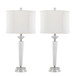 Diamond - Torch Contemporary Crystal Table Lamp (Set of 2) - Clear / Off White / Polished Nickel