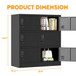 6 Door Employee Storage Locker, Lockers For Office, Gym, School, And Home With Card Slot - Black