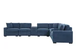 Barista Blue 8PC Modular Sectional with Bluetooth Speaker