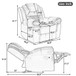 3 Pieces Recliner Sofa Sets Home Theater Seating Manual Recliner Chair & Center Console And LED Light Strip For Living Room - Brown