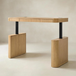 Baggio Oak Modern Fluted Electric Adjustable Standing Desk