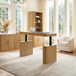 Baggio Oak Modern Fluted Electric Adjustable Standing Desk