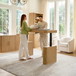 Baggio Oak Modern Fluted Electric Adjustable Standing Desk