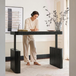 Baggio Charcoal Modern Fluted Electric Adjustable Standing Desk