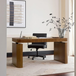 Baggio Mocha Modern Fluted Electric Adjustable Standing Desk