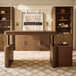 Baggio Mocha Modern Fluted Electric Adjustable Standing Desk