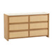 Paige - 6-Drawer Dresser - Natural Oak