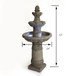 3 Tier Outdoor Garden Fountain With LED Lights - Gray