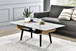 Landon - Coffee Table With Glass Marble Texture Top And Bent Wood Design