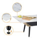 Landon - Coffee Table With Glass Marble Texture Top And Bent Wood Design