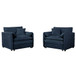 Modern Oversized Accent Chair, Comfy Single Sofa With Large Seat (Set of 2)