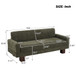 Modern Loveseat Sofa, 2 Seater With Square Arms For Living Room