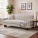 Modern Loveseat Sofa, 2 Seater With Square Arms For Living Room