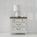 River Place - 3 Drawer Nightstand With Charging Station - Riverstone White & Tobacco