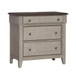 Ivy Hollow - 3 Drawer Bedside Chest With Charging Station - Weathered Linen / Dusty Taupe