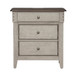 Ivy Hollow - 3 Drawer Nightstand With Charging Station - Weathered Linen / Dusty Taupe