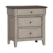 Ivy Hollow - 3 Drawer Nightstand With Charging Station - Weathered Linen / Dusty Taupe
