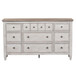 Heartland - 9 Drawer Dresser - Antique White / Tobacco Tops
