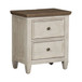 Heartland - 2 Drawer Nightstand With Charging Station - Antique White / Tobacco Tops