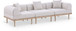 Laguna - 3 Piece Resilient Water Resistant Fabric 106.5" Upholstered Outdoor Patio Modular Sofa