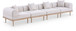Laguna - 4 Piece Resilient Water Resistant Fabric 142" Upholstered Outdoor Patio Modular Sofa