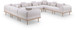 Laguna - 8 Piece Resilient Water Resistant Fabric 142" Upholstered Outdoor Patio Modular Sectional