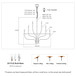 24 Light Chandelier Industrial Iron Candle Chandelier Modern Suspended Farmhouse Chandeliers Pendant Light Fixtures For Dining Room Bedroom Living Room Kitchen Island Foyer E12 Bulb (No Include) - Black