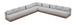Solace - Olefin Fabric 5 Piece Outdoor Patio Modular Sectional