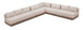 Solace - Olefin 5 Piece Outdoor Patio Modular Sectional
