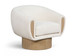 Avella - Interwoven Fabric Swivel Accent Chair - Light Brown Base