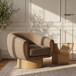 Avella - Interwoven Fabric Swivel Accent Chair - Light Brown Base