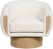 Avella - Interwoven Fabric Swivel Accent Chair - Light Brown Base