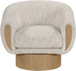Avella - Interwoven Fabric Swivel Accent Chair - Light Brown Base