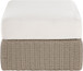 Seacrest - Olefin Water Resistant Fabric And Wicker Outdoor Patio Ottoman/Coffee Table