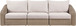 Seacrest - Olefin Water Resistant Fabric And Wicker 3 Piece Outdoor Patio Modular Sofa