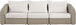 Seacrest - Olefin Water Resistant Fabric And Wicker 3 Piece Outdoor Patio Modular Sofa