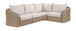 Seacrest - 123.25" Olefin Water Resistant Fabric And Wicker 4 Piece Outdoor Patio Modular Sectional