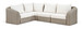 Seacrest - Olefin Water Resistant Fabric And Wicker 4 Piece Outdoor Patio Modular Sectional