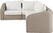 Seacrest - Olefin Water Resistant Fabric And Wicker 4 Piece Outdoor Patio Modular Sectional