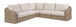 Seacrest - 123.25" Olefin Water Resistant Fabric And Wicker 5 Piece Outdoor Patio Modular Sectional