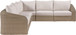 Seacrest - 123.25" Olefin Water Resistant Fabric And Wicker 5 Piece Outdoor Patio Modular Sectional