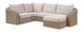 Seacrest - 123.25" Olefin Water Resistant And Wicker 5 Piece Outdoor Patio Modular Sectional
